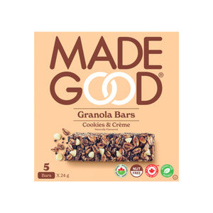 GRANOLA BARS COOKIES & CREME 5 X 24 G MADE GOOD