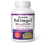 RX OMEGA-3 500 MG 120 MINI ENTERIC COATED SOFTGELS NATURAL FACTORS