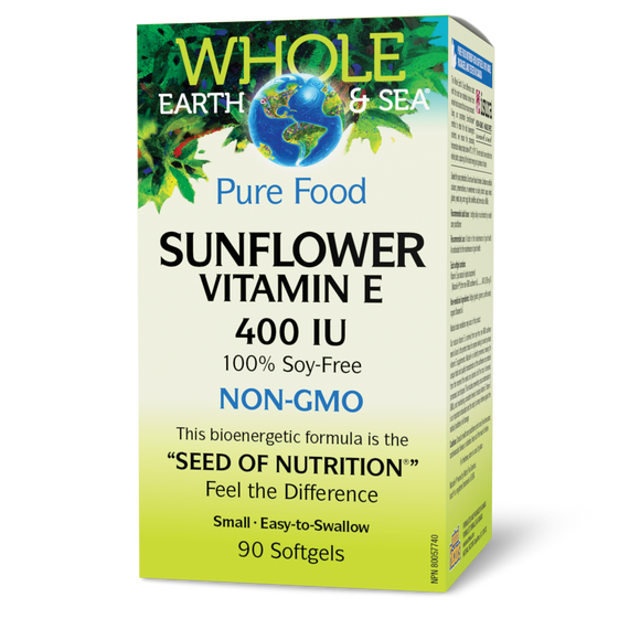 SUNFLOWER VITAMIN E 400 IU WHOLE EARTH NATURAL FACTORS