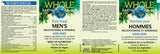 MEN'S WHOLE EARTH MULTIVITAMIN 120 TABS NATURAL FACTORS