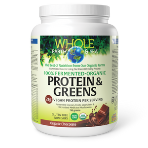 PROTEIN & GREENS CHOCOLATE FERMENTED ORGANIC 710 G WHOLE EARTH & SEA NATURAL FACTORS