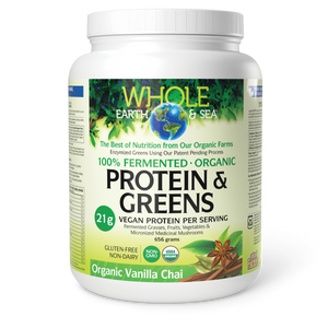 PROTEIN & GREENS VANILLA CHAI FERMENTED ORGANIC 656 G WHOLE EARTH & SEA