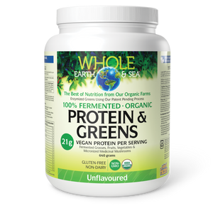 PROTEIN & GREENS UNFLAVOURED FERMENTED ORGANIC 640 G WHOLE EARTH & SEA NATURAL FACTORS