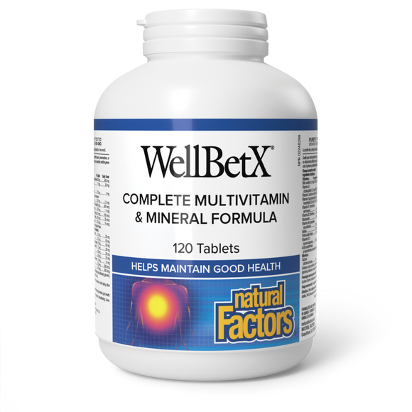 WELLBETX COMPLETE DIABETIC MULTIVITAMIN 120 TABS NATURAL FACTORS