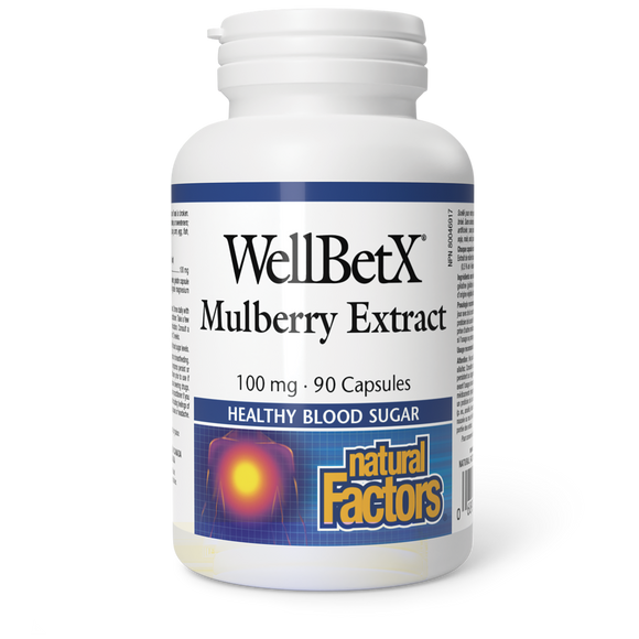 MULBERRY EXTRACT WELLBETX 100 MG 90 CAPS NATURAL FACTORS