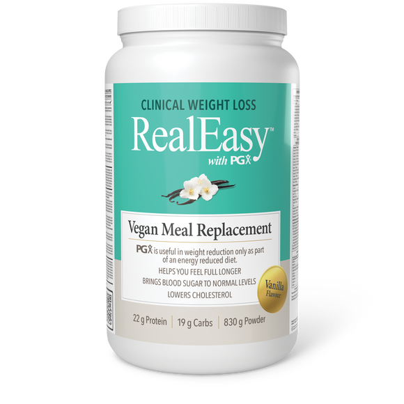 REAL EASY WITH PGX VEGAN VANILLA 830 G NATURAL FACTORS