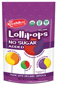 LOLLIPOPS ORGANIC NO SUGAR ADDED GF 60G KOOCHIKOO