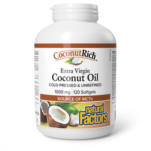 COCONUT OIL 1000 MG 120 SOFTGELS NATURAL FACTORS