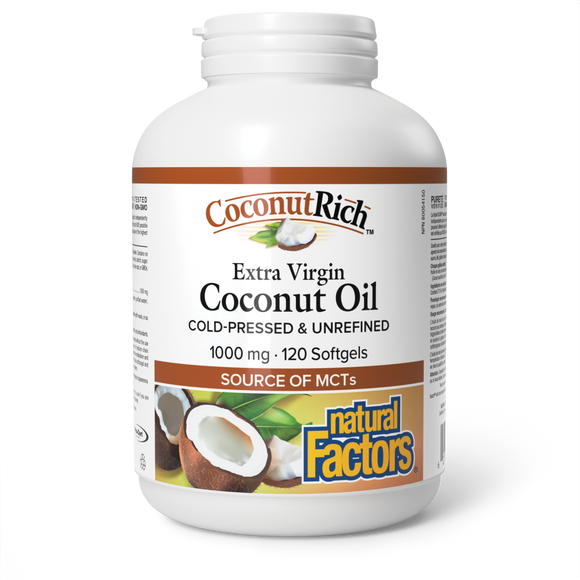 COCONUT OIL 1000 MG 120 SOFTGELS NATURAL FACTORS