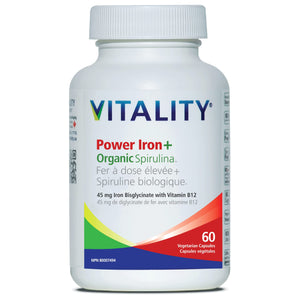 POWER IRON + ORGANIC SPIRULINA 60 VCAPS VITALITY