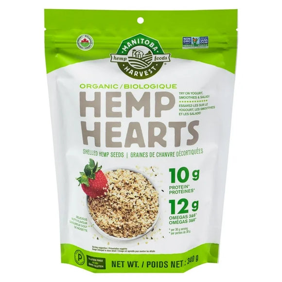 HEMP HEARTS SHELLED ORGANIC 340 G MANITOBA HARVEST