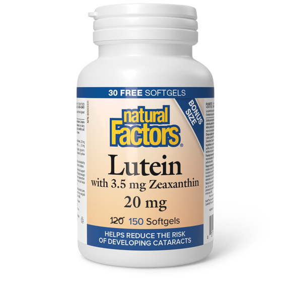 LUTEIN 20 MG 150 SOFTGELS BONUS NATURAL FACTORS