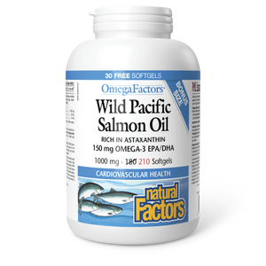 WILD PACIFIC SALMON OIL 1000 MG 210 GELS NATURAL FACTORS