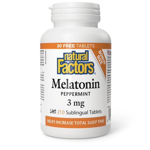 MELATONIN PEPPERMINT 3 MG 210 TABS NATURAL FACTORS