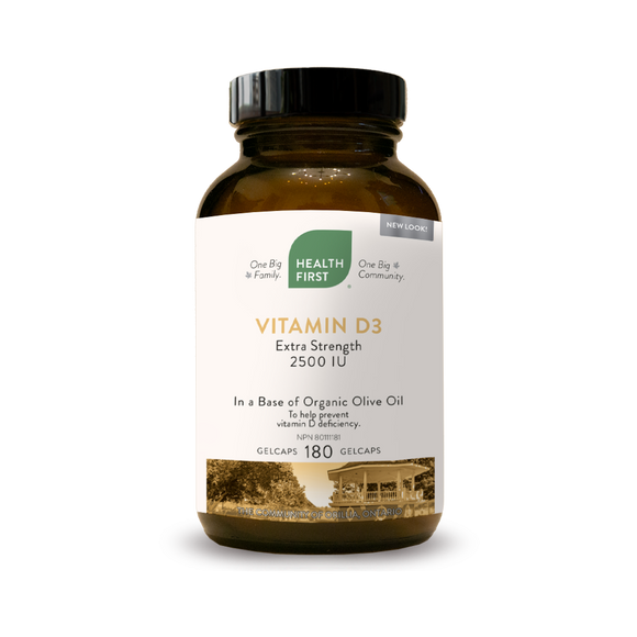 VITAMIN D3 2500 IU 180 GELCAPS HEALTH FIRST