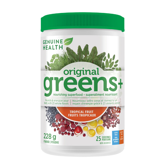 GREENS+ ORIGINAL TROPICAL FRUIT 228 G GENUINE HEALTH