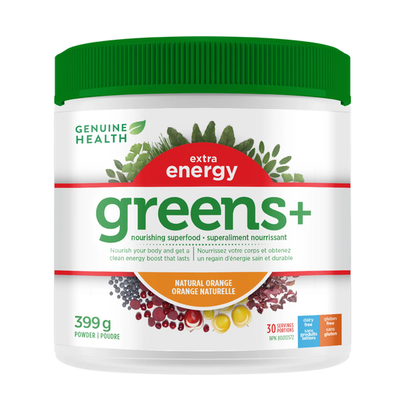 GREENS+ EXTRA ENERGY NATURAL ORANGE 399 G GENUINE HEALTH