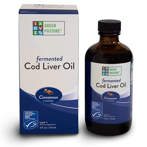 FERMENTED COD LIVER OIL CINNAMON TINGLE 176ML GREEN PASTURE