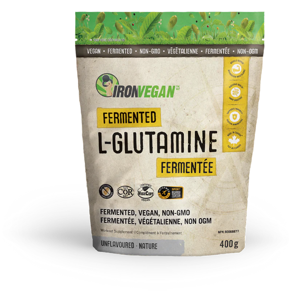 FERMENTED L-GLUTAMINE UNFLAVOURED 400 G IRON VEGAN