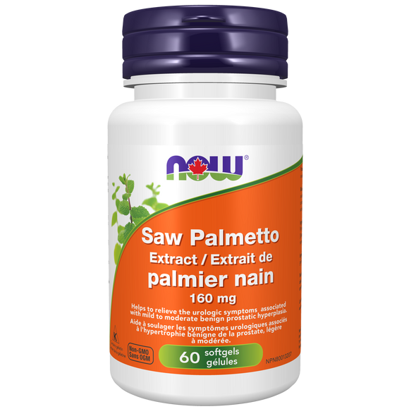 SAW PALMETTO 160 MG 60 SOFTGELS NOW