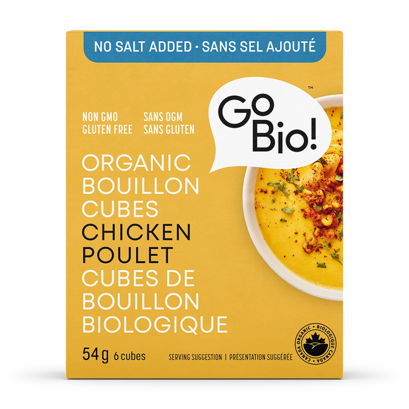 CHICKEN BOUILLON CUBES NO SALT ORGANIC 54 G GO BIO