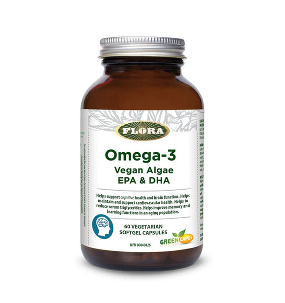 OMEGA BRAIN VEGAN ALGAE EPA & DHA 60 VCAPS FLORA