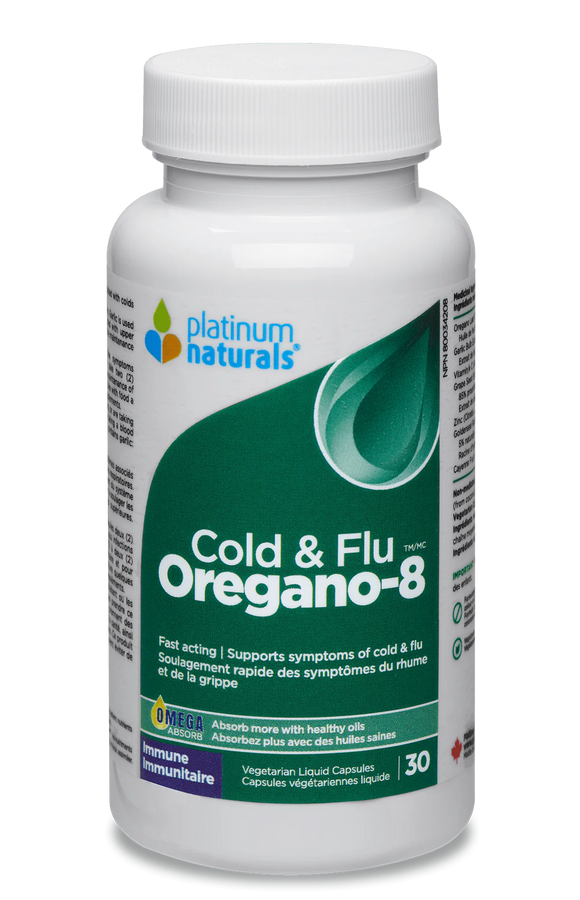 COLD & FLU OREGANO-8 30 CAPS PLATINUM NATURALS