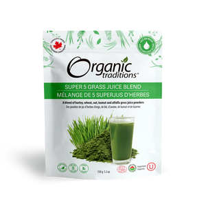 SUPER 5 GRASS JUICE BLEND ORGANIC 150 G ORGANIC TRADITIONS