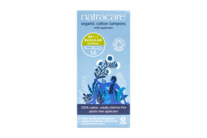 TAMPONS ORGANIC COTTON REGULAR WITH APPLICATOR 16 PK NATRACARE