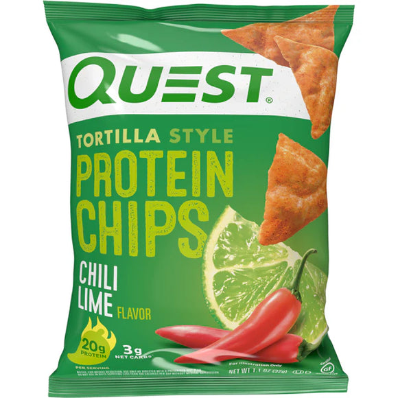 TORTILLA STYLE PROTEIN CHIPS  CHILI LIME 32G QUEST