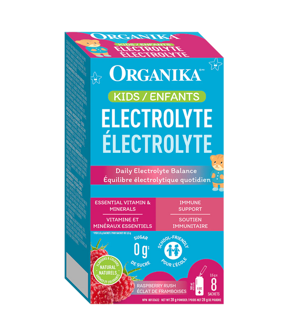 ELECTROLYTE KIDS RASPBERRY RUSH 3.5 G 8PK ORGANIKA