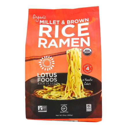 RICE RAMEN NOODLES MILLET & BROWN RICE 283 G LOTUS FOODS