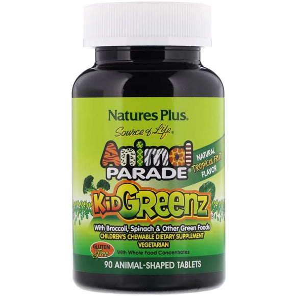 ANIMAL PARADE KIDZGREENZ TROPICAL 90 CHEWABLES NATURESPLUS