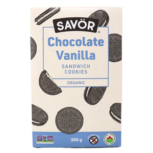 CHOCOLATE VANILLA CREME COOKIES ORGANIC 300G SAVOR