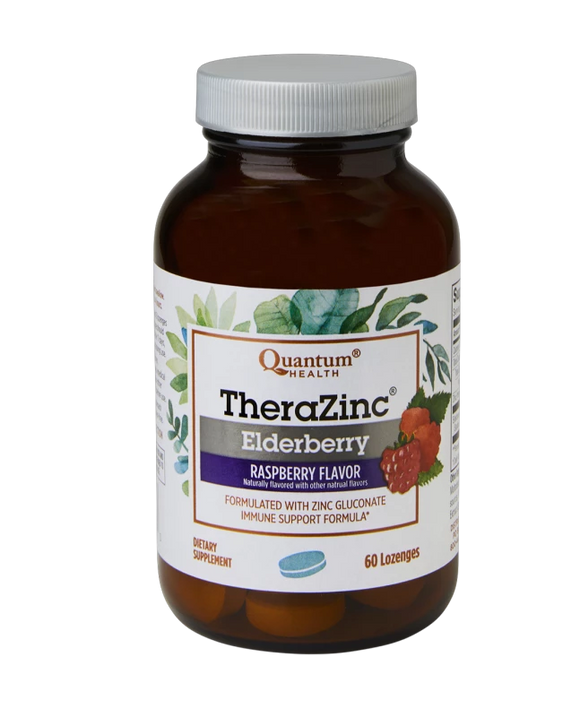 THERAZINC ELDERBERRY LOZENGES RASPBERRY 60 LOZENGES QUANTUM HEALTH