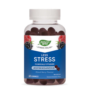 LESS STRESS ASHWAGANDHA MIXED BERRY 60 GUMMIES NATURE'S WAY